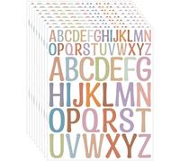 FUGLUS 8 Fogli Adesivi Lettere Alfabeto Grandi, Adesivi Murali Lettere Alfabeto Grandi Lettere Autoadesive in Vinile Impermeabili per Artigianato, Cassette Postali (Colori Morandi)