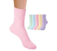 FUGLUS Calzini Donna Invernali Morbidi e Soffici, 5 Paia Calze Termiche Pelose per Casa, Spessi e Accoglienti con Alta Elasticità, Ideali per Dormire, Taglia 35-41, Regalo Comodo e Caldo