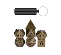 FUGLUS Mini Dadi D&D Set 7 Pezzi Set Dadi, Set Dadi d&d Dadi da Gioco Dadi Poliedrici per Dungeons and Dragons RPG MTG DND Dadi Giochi da Tavolo, con Custodia per Dadi Portachiavi