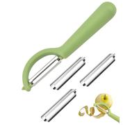 FUGLUS Professionale con 3 Lama in Acciaio Inossidabile Pela Patate e Verdure Universale Pelaverdure Pela Carote Sbuccia Patate Sbucciatore Manuale per Pelare Carote Varie e Frutta(Verde)