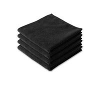 FUGLUS Set di 4 strofinacci da cucina neri - Materiale in microfibra,Super assorbenti,Traspiranti,Facili da asciugare,Morbidi e riutilizzabili,30 x 30 cm,Nero tinta unita
