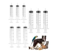 FUGLUS Siringa di Plastica,9 Pcs Siringhe senza Ago,Siringhe in plastica riutilizzabili,Siringa Dosatrice per Alimentazione Piccoli Animali Domestici,Pittura Artistica,Colla Applicatore,10ml,20ml,30ml