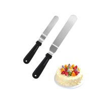 FUGLUS Spatole per Pasticceria in Acciaio Inox, 2 Pezzi Set con Coltello Paletta Angolato per Glassa, Decorazione Torte e Creme, Riutilizzabile e Durevole