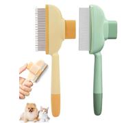 FUGLUS Spazzola per Gatti e Cani - Pettine per Pelo Lungo, Rimuove il 95% dei Peli Morti, Adatto per Tutte Le Taglie, Spazzola Antipulci per Gatti e Cani a Pelo Medio e Lungo(Giallo+verde)