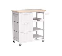FUHAI-666 Carrello multiuso Carrelli da cucina stile isola Barre industriali e carrelli di servizio rotolano su ruote for pratici stoccaggio in bianco