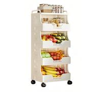 FUHAI-666 Carrello multiuso Carrello portaoggetti da cucina con rotelle, ripiano organizer for cestini di frutta e verdura a più livelli(Grande)