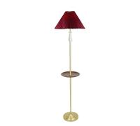 FUHAI-666 Lampade da Terra White/Red Pleated Lampshade Floor Lamp Living Room Sofa Bedroom Decorative Ornaments Standing Light Lampada da Terra(Red)