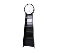 FUHAI-666 Orologio da tribuna da Pavimento Orologio a Pendolo Verticale Moderno Americano retrò con Campana e mensola portabottiglie in Legno Nero. Orologio da Soggiorno