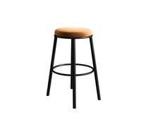 FUHAI-666 Sgabelli da Bar Backless Bar Counter Chair Minimalist Bar Restaurant High Legged Chair Wrought Iron Stool with Orange Legs Sgabello da bancone(Piccolo)