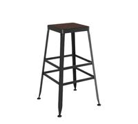 FUHAI-666 Sgabelli da Bar Brown + Black Iron Bar Stool Restaurant Bar Wooden High Stools Sgabello da bancone(Piccolo)