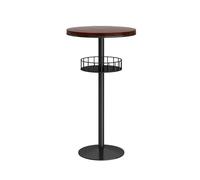 FUHAI-666 Tavolo da bar Home Round Small Bar Table With Storage Leisure Balcony Cafe High Top Table Tavolo da pub(Walnut)
