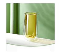 FUHAI-666 Tazze di caffè Tazza di vetro resistente al calore a doppio strato addensato, isolamento termico, non scottatura, tazza colore antiscottatura for uso domestico(Amber)