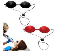 FUHAMJ 2 Pezzi Occhialini Protettivi a Infrarossi Per Solarium e Lampada a Luce Rossa, Ergonomici con Protezione Uv,Regolabili Ed Elastici,Design Confortevole per Trattamenti Viso e Corpo (Nero,Rosso)