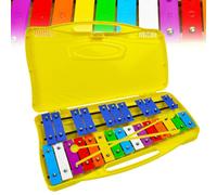 Fuhesgu Glockenspiel Professional Diatonico a25 Tasti Metallofono con 2 Martelli e astuccio, Glockenspiel per Bambini in Metallo Glockenspiel a 25 Note Xilofono Glockenspiel Performance Percussion