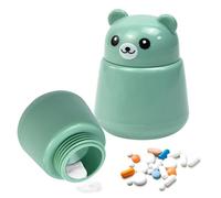 Fuhesgu Tritapillole Smericio di Medicina Creativa a Forma di Orso Frantumatore manuale per compresse Macinino con Pillola Portatile, Schiaccia i farmaci in polvere fine, Plastica senza BPA