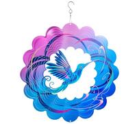 Fuhjythy 12 Pollici Flying Bird Wind Spinner Metallo 3D Rotante Windchimes Luxury Art Garden Appeso Decorazione per Esterni