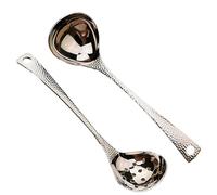 Fuhjythy 2 Mestoli da Zuppa Filtranti Mestolo da Zuppa Colino Colino Schiumarola Cucchiaio Forato Manico Lungo In Acciaio Inossidabile Facile da Usare