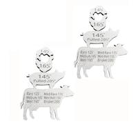 Fuhjythy 2 PCS Regalo BBQ Uomo Grigliata Party per Marito, Magnete In Metallo per la Temperatura Della Carne, Guida per la Temperatura di Cottura Interna Della Carne, Resistente