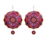 Fuhjythy 2 Pezzi 3D Wind Spinner Metal Art Hanging Wind Spinner per la Decorazione del Giardino di Halloween