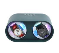 Fuhjythy 2 Slot Watch Winder di Conservazione Orologi Meccanici Dispositivo di Avvolgimento per Orologi A Motore Silenzioso Verde