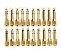 Fuhjythy 20PCS Hifi 1/4 Pollici 6,35 mm A 3,5 mm Femmina Adattatore Audio Stereo Mixer Amplificatore per Chitarra Convertitore da 6,35 A 3,5