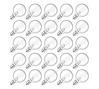 Fuhjythy 25PZ G40 Lampadine di Ricambio E12 Candelabro Base un Vite Lampadine un Globo LED per Luci Interne per Esterni Luce Bianca Calda
