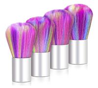 Fuhjythy 4 Confezioni Spazzole per Polvere per Unghie Artistiche Spazzole per Rimuovere la Polvere per Unghie Colorate Spazzole per Polvere per Fard
