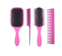 Fuhjythy 4 Pezzi Spazzole per Capelli Pettine Pettine Coda un Punta Pettine Districante un Ottimo su Capelli Bagnati o Asciutti (Rosa)