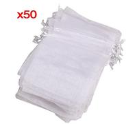 Fuhjythy 50X organza coulisse sacchetto regalo di nozze