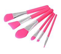 Fuhjythy 6Pz Rosso/Set Pennello Trucco Silicone Professionale Facciale Fondotinta Correttore Pennello Ombretto Pennello Cosmetico Strumento per il Trucco