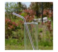 Fuhjythy 7.08 8Mm Riutilizzabile Vetro Curvatura Bere Cannucce Spesse Festa Nuziale Trasparente