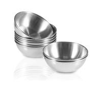 Fuhjythy 8 Pezzi 3.2 Pollici Piatti per Salse In Acciaio Inossidabile Mini Piatti per Antipasti