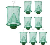 Fuhjythy 8PZ Ranch Fly Traps - Trappole per Mosche Riutilizzabili con Vassoio per Esche da Appendere All'Aperto per Interni, Gabbia per Catturare Mosche per