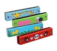 Fuhjythy A Bocca per Bambini Porta Confezione da 4 Armoniche Diatoniche, Strumento Musicale In Legno per Principianti, Professionisti, Studenti