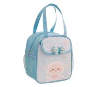 Fuhjythy Borsa per il Pranzo Kawaii per Ragazze Borsa per il Pranzo Borsa Termica Borsa Tote Riutilizzabile per Lavori Caldi o Freddi Blu Resistente