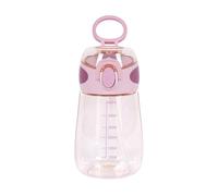 Fuhjythy Bottiglia D'Acqua da 400 Ml con Borraccia nel Cannuccia per Bambini Piccoli con Manico un Bocca Larga, Simpatica Bottiglia di Cannuccia un Prova di Perdite C