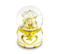 Fuhjythy Carillon Dorato Ornamenti Artigianali in Resina Scatola dai Toni Regalo di Compleanno Scatola A Carica 1 Pezzo
