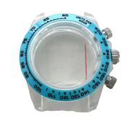 Fuhjythy Cassa per Orologio da 39 mm In Vetro per Custodie con Movimento al Quarzo VK63 Accessori per Orologi Indossabili-Blu