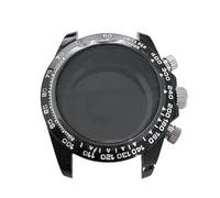 Fuhjythy Cassa per Orologio da 39 mm In Vetro per Custodie con Movimento al Quarzo VK63 Accessori per Orologi Indossabili-Nero