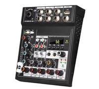 Fuhjythy Console Mixer Audio Bluetooth Portatile 5 Canali Scheda Audio USB Riproduzione Registrazione Riproduzione Computer Mini Mixer Audio Trasmissione