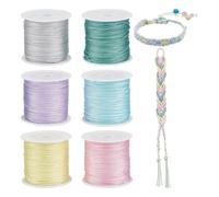 Fuhjythy Corda In Nylon da 300 Iarde, 0,8 Mm, per Braccialetti, 6 Colori, Filo Intrecciato per Bracciale, Filo, Campanello A per La Creazione di Gioielli