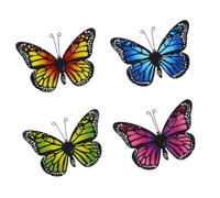 Fuhjythy Decorazioni da Parete con Farfalle In Metallo per Esterni, Confezione da 4 Sculture Artistiche da Parete con Farfalle In Metallo Sospese per Decorazioni per Interni Ed Esterni