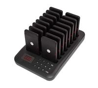 Fuhjythy di Chiamata Cercapersone Wireless per Ristoranti, 16 Sottobicchieri, Cicalino, Vibratore, Ricevitore Campanello per Camion di, Bar, Caffè, Spina UE