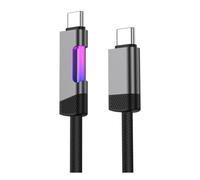 Fuhjythy di Ricarica Rapida RGB 2m 120W 6A di Ricarica da Tipo C A Tipo C con Luce Ambientale RGB da Tipo C A Tipo C