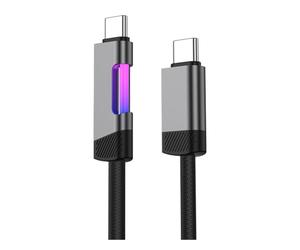 Fuhjythy di Ricarica Rapida RGB 2m 120W 6A di Ricarica da Tipo C A Tipo C con Luce Ambientale RGB da Tipo C A Tipo C