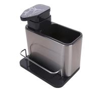 Fuhjythy Distributore di Sapone da Cucina con Porta Spugna, Organizer per In Acciaio Inossidabile, Distributore di Sapone per Piatti Antiruggine