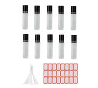 Fuhjythy Flacone Roll-On da 10 Pezzi 5 Ml. Piccolo Imballaggio Cosmetico Bottiglie di Profumo Contenitore Liquido. Flacone Roll-On per Viaggi. Facile da Installare. Facile da Usare. Nero.