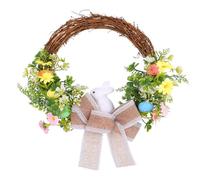 Fuhjythy Ghirlanda di Pasqua Primaverile Ghirlanda di Coniglietto Pasquale Artificiale per Porte e Decorazioni per la Casa All'Aperto 1 Pezzo