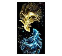 Fuhjythy Kit di Pittura DIY per Adulti Drill 5D Diamond Art Kit Diamanti Ricamo Craft per Home Wall Decor Guppy