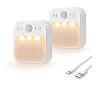 Fuhjythy Luce Notturna A Ricarica Automatica con Sensore A Infrarossi Umano Intelligente per, Corridoio, Scale, Cucina, Camera da Letto